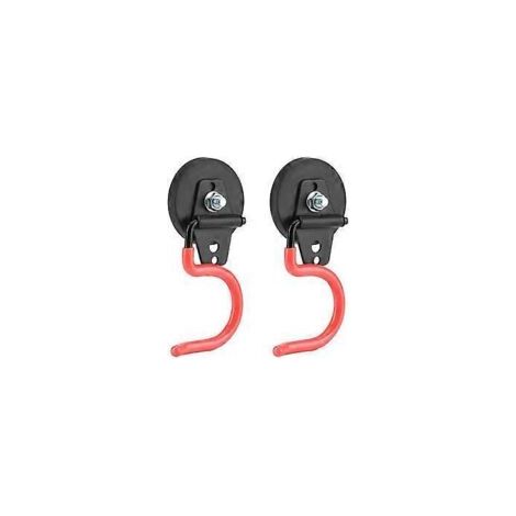 Set di 2 ganci magnetici antiscivolo e robusti per garage, in ferro, per scopa, mocio e zappa da giardino (arancione). - Crezuo