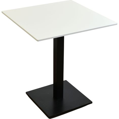Table pour balcon et jardin, stratifié haute pression (HPL) 12 mm, 65 x 65 cm, blanc neige (1/5)