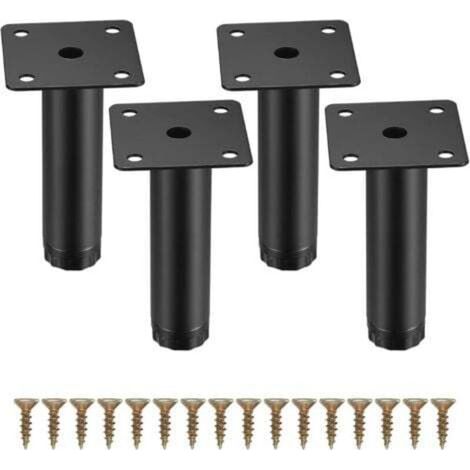 4 Pièces Pieds de Meuble, 10 cm/4 Pouces Pieds de Meubles Réglables, Pieds de Support en Fixation en Métal pour Meubles/Table/Chaise/Bureau/Cuisine/Armoire/Canapé (1/4)