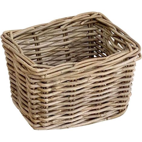 Kleiner Korb aus echtem Kabu-Rattanholz, 27 x 21 cm, H 24 cm