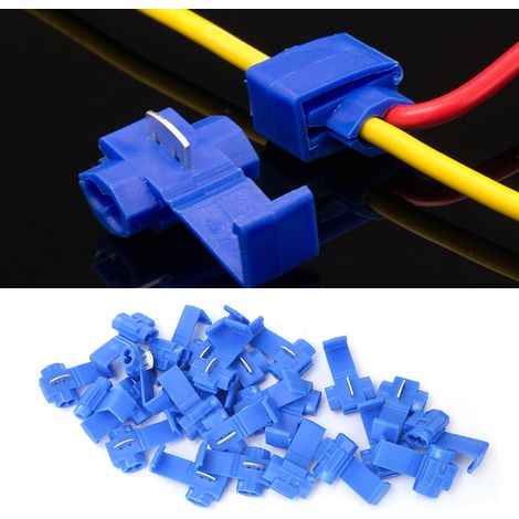 25 connecteurs de fil à connexion rapide sans soudure bleus, 0,75-2,5 mm²/AWG 14 à 18 (1/5)