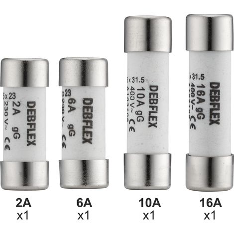 DEBFLEX - 4 FUSIBLES AVEC VOYANT 1X (2A, 6A, 10A, 16A)