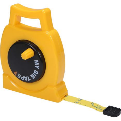 Mètre ruban souple rétractable pour enfants, outil de mesure pour jeux de rôle et de construction (1 m, jaune, 1 pièce)