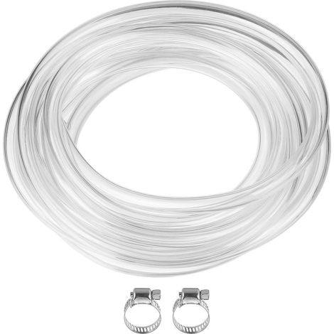 Tuyau En Vinyle Transparent 5/16" Diamètre Intérieur X 7/16" Diamètre Extérieur X 10 Pieds Longueur Flexible Et En Plastique Pvc Avec 2 Colliers En Acier Inoxydable Transparent (1/5)