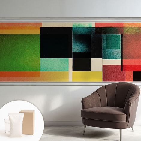 Tapete Vliestapete mit Kleber - Wanddekoration - Wandfolie - 3D Tapete Wand - Wohnungsdeko Geometrische Abstraktion 250x104 cm (1/5)