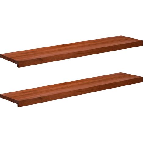 Stair Treads 2 pcs 120 x 30 x 2 cm Brown Solid Beech Wood vidaXL