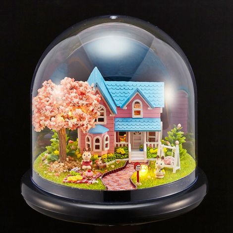 Kit de mini-maison à monter soi-même avec lumières LED - Idée cadeau Noël/anniversaire - Décoration intérieure 2 (1/5)