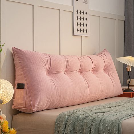 Grand oreiller de tête de lit en forme de coin pour un soutien et un positionnement optimaux dans le lit - idéal pour la lecture-AquaForge (1/5)