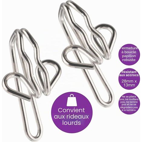 Robuste Metall-Gardinenhaken (50er-Pack) für Gardinen, Vorhänge und Stiftehalter (1/5)