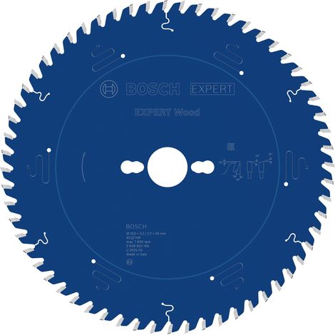 Bosch EXPERT Wood Circular Saw Blade 250 x 3.2/2.2 x 30 mm T60 2608902169 (1/5)