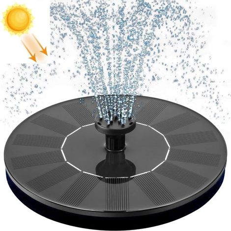 Fuente solar exterior, bomba flotante con luz LED, 1,4 W (negra) (1/5)