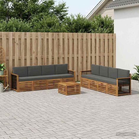 vidaXL Outdoor-Sofagarnitur 9 Stk. Natur und Anthrazit (1/5)