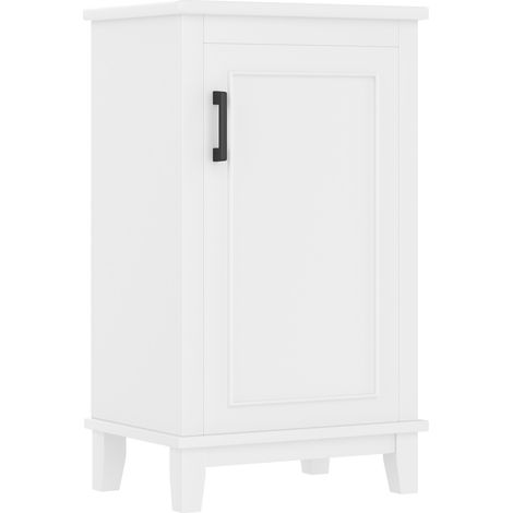 Mueble de baño de pie con lavabo cerámico integrado 51x34x83 cm MDF y madera blanco HOMVRA (1/5)