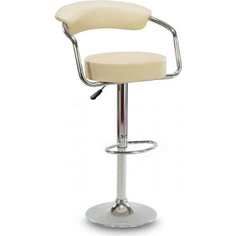 Tabouret Bar Réglable En Éco-Cuir - Hauteur Réglable 20 Cm - Rotation 360° - Repose-Pieds Chromé - 1 Pièce (1/3)