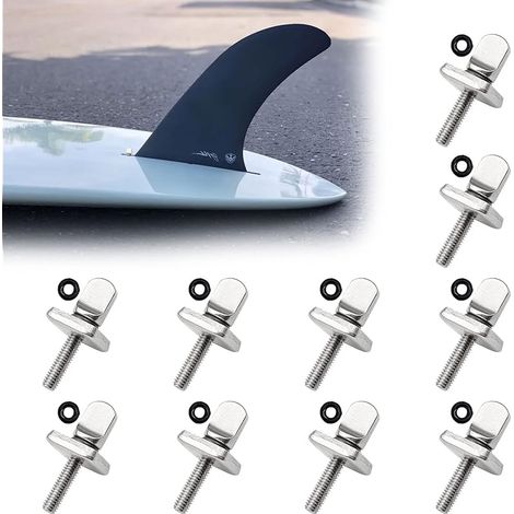 10 PCS Vis de Surf, Vis de Planche de Surf ,Vis de Longboard de Planche de Surf Acier Inoxydable M4 Vis de Dérive de Vis d'Aileron pour Planche de Surf pour Sup et Paddle Board , 3 1.4cm (1/5)