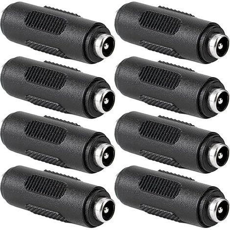 8 conectores de alimentación hembra a hembra de CC de 5,5 x 2,1 mm, adaptador acoplador hembra a hembra de CC para CCTV.