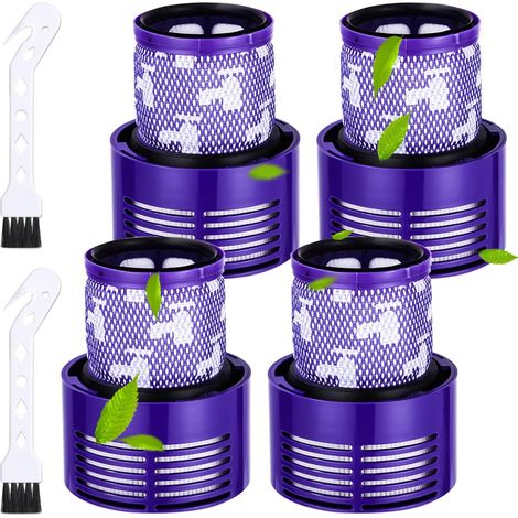 4er-Pack Filter für Dyson V10 SV12, waschbarer Ersatzfilter für Dyson Staubsauger V10 SV12 mit 2 Reinigungsbürsten, Cyclone Animal Absolute Staubsauger-Ersatzteil, Ersatzteilnummer: DY-969082-01 (1/5)