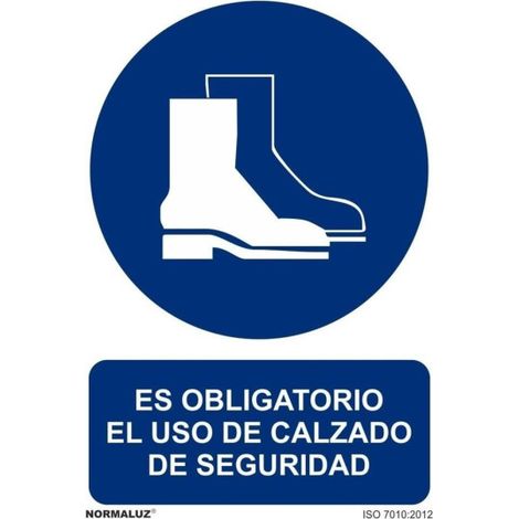 Señal con tintas UV Es Obligatorio El Uso de Calzado de Seguridad SEKURECO 150 x 200 mm ADHESIVOS DE VINILO