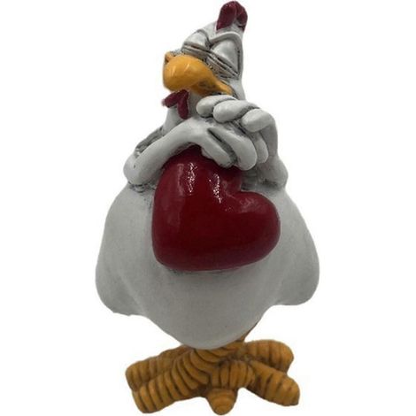 Statue de jardin en forme de cœur, coq, décoration extérieure, art de cour, décoration de poule, terrasse, jardin, ferme, cuisine (1/5)