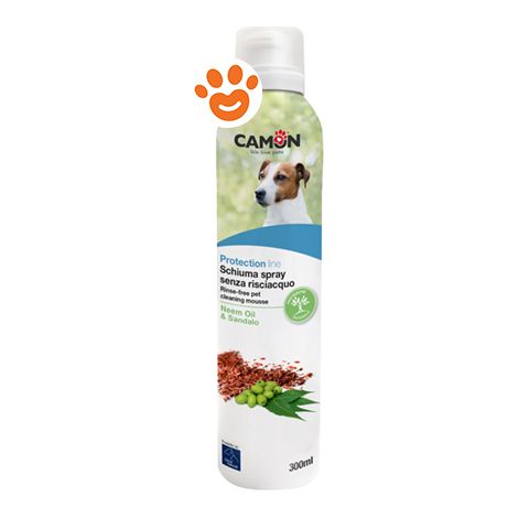 Camon Dog Orme Naturali Schiuma Spray Senza Risciacquo al Sandalo - Camon Dog Orme Naturali Schiuma Spray Senza Risciacquo al Sandalo - Confezione Da 300 Ml