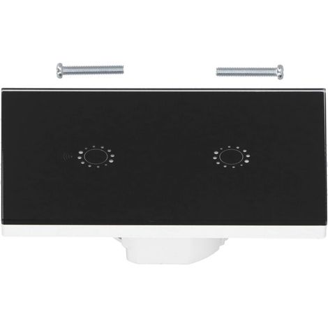 LED Smart Light Switch WiFi Wall Touch 2 Gang for Amazon Alexa Intelligent Voice APP Control AC 95‑250VBlack Cover (1/5)