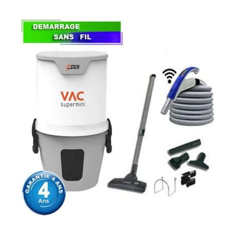 Centrale d'aspiration SACH VAC SUPER MINI - Garantie 4 ans - Surface jusqu’à 300 m² - Set de nettoyage