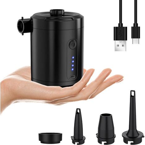 Gonfleur Electrique,6000mAh Gonfleur Matelas Gonflable Rechargeable,Mini Pompe à air Electrique avec 4 Buses Chargement USB (1/5)