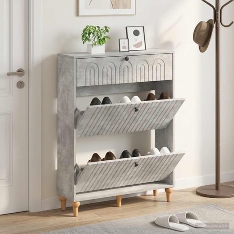 vidaXL Shoe Cabinet ALKMAAR 78 x 24 x 103 cm Engineered Wood (1/5)