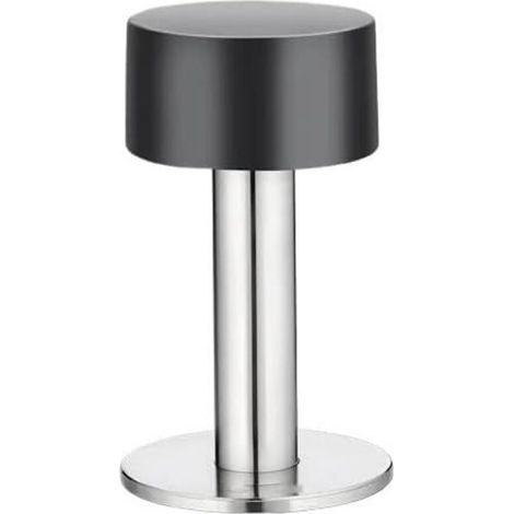 Fermaporta in gomma e acciaio inox, non necessita di foratura, per pavimento, parete, chiodi (argento 80 mm) (1/4)