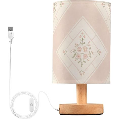 Yuiboo Lampe de bureau LED unique rose poudré floral tuile table (1/5)