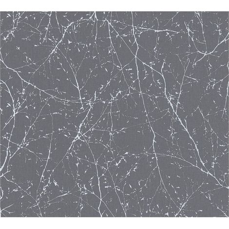 Nature wallpaper wall Profhome 305072 non-woven wallpaper slightly textured with nature-inspired pattern and metallic highlights grey silver 5.33 m2 (57 ft2) (1/5)