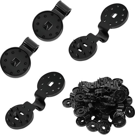 Lot de 50 clips en plastique pour fixer les voiles d'ombrage, les bâches de protection, les tentes et autres structures. Convient pour les jardins, pelouses, auvents, clôtures, brise-vent, etc. (1/5)