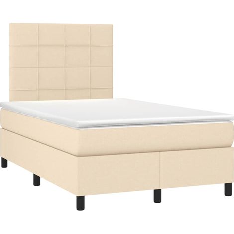 Maison Exclusive - Sommier à lattes de lit avec matelas crème 120x190 cm tissu (1/5)