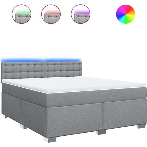 Maison Exclusive - Giroletto a Molle con Materasso Grigio Chiaro180x200 cm Tessuto (1/5)