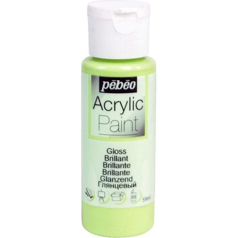 Peinture acrylique - Pébéo - Vert doux - Brillant - Fluide - 59 ml (1/2)