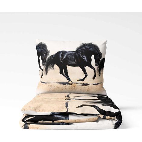 LITERIE EN COTON 200x200 BLACK HORSE