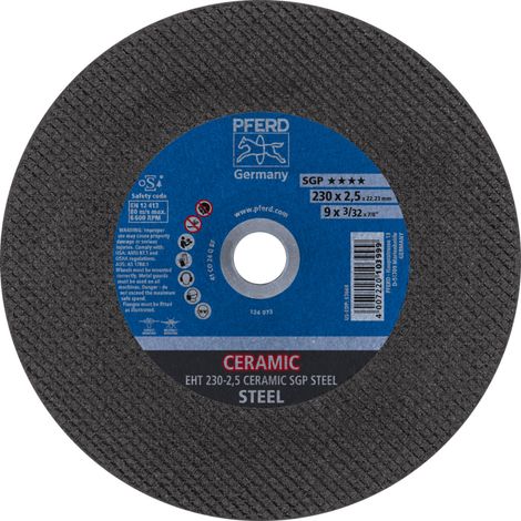 PFERD TOOLS Trennscheibe EHT 230x2,5x22,23 mm gerade CERAMIC Speziallinie SGP STEEL für Stahl 25 Stk