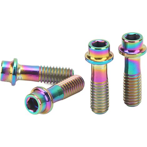 4 Vis de fixation M6x18mm en alliage de titane léger pour leviers de frein de vélo, accessoires colorés pour VTT (1/5)