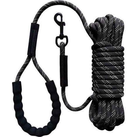 Correa para perros de 10 m de largo con asa acolchada, para perros pequeños y grandes, color negro. (1/4)