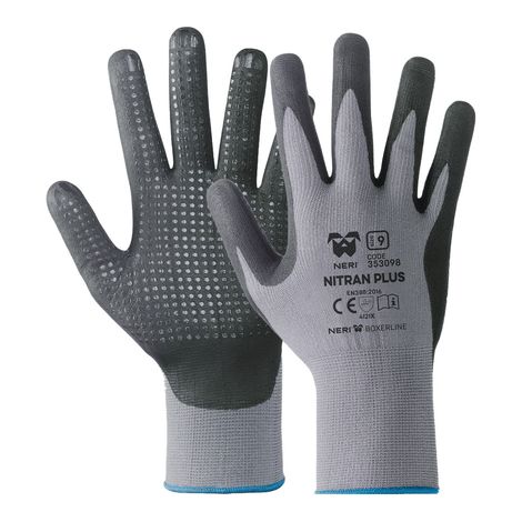 GUANTO PROFESSIONALE PUNTINATO 'NITRAL PLUS' NERI Tg. 8 - 12 paia- NERI