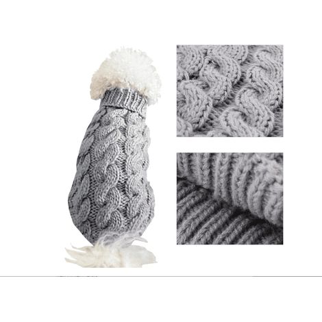 Pull Chien - Tricoté Sans Manches - Pour Chiens - Taille S - Gris Clair (1/5)
