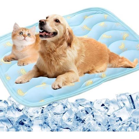 Tapis rafraîchissant pour chiens : tapis rafraîchissant pour animaux de compagnie chien chat tapis auto-rafraîchissant pour chien. tapis rafraîchissant en été disperse la chaleur de votre.55 x 70CM (1/4)