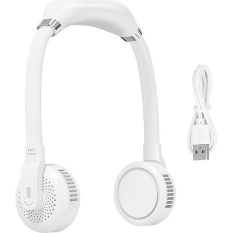 Ventilateur de cou portable rechargeable USB 2000mAh, silencieux pour sport et maison