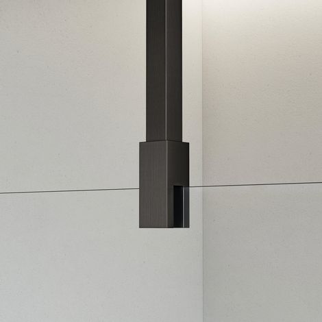Fortifura – Barre de douche renforcée 125cm – Inox – Finition gunmetal – Pour douche à l'italienne – Installation plafond