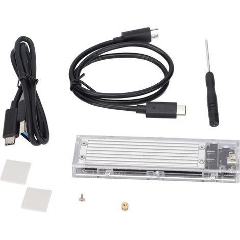 NVMe M.2 auf USB Typ-C 10 Gbit/s Konvertergehäuse, Transparent Silber (1/5)