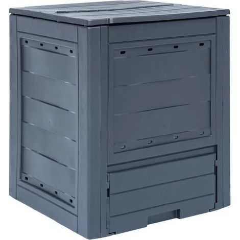 Composteur de jardin gris, 60 x 60 x 73 cm, 260 litres (1/5)