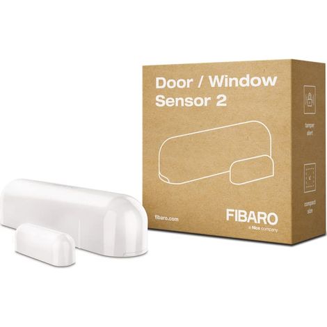 Sensore Porta e Finestre Z-Wave Plus FIBARO FGDW-002-1, Bianco, con Sensore di Temperatura (1/5)