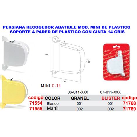 Tenda pieghevole in plastica mini bianca con nastro grigio da 14
