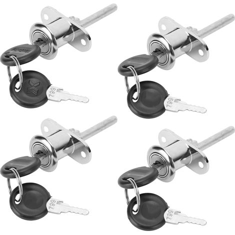 Lot de 4 verrous simples pour tiroirs/verrous triples pour armoires de bureau (1/5)