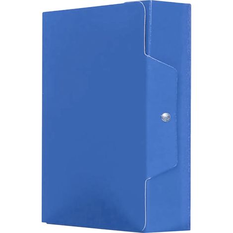 CARTELLA PORTAPROGETTI CON BOTTONE dorso 6 cm - blu- 5 pezzi - BricoGo